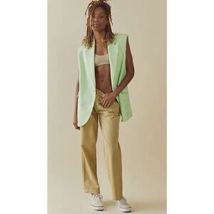 NWOT We the Free Women Bright Young Things Preppy Vest Light Green Sleeveless Si